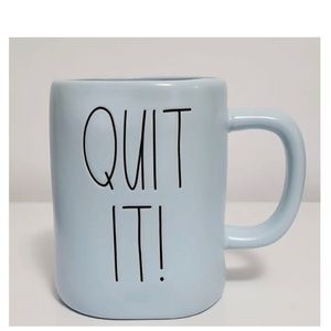 NEW Rae Dunn Quit It! Mug ~ Pastel Blue